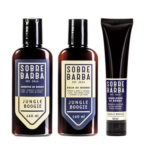Kit de Barba - Shampoo + Balm + Modelador Sobrebarba Jungle Boogie