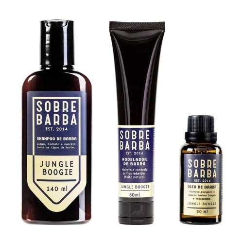 Kit Sobrebarba - Shampoo + Modelador + Óleo de Barba  Jungle Boogie