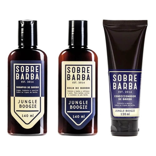 Kit Trio SOBREBARBA Shampoo + Balm + Condicionador de Barba Jungle Boogie