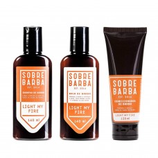 Kit Trio SOBREBARBA Shampoo + Balm + Condicionador de Barba Light My Fire