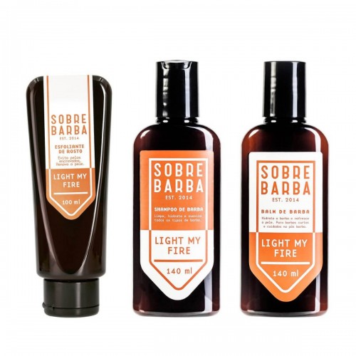 Kit Trio SOBREBARBA Shampoo + Balm + Esfoliante para Barba Light My Fire Kit Trio SOBREBARBA Shampoo + Balm + Esfoliante para Barba Light My Fire