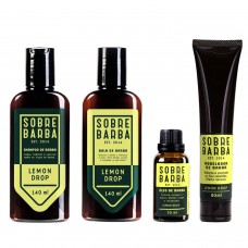 Kit para Barba - Shampoo + Balm + Óleo + Modelador Sobrebarba Lemon Drop
