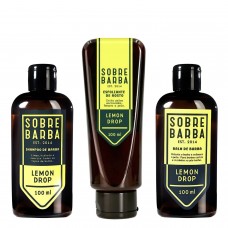 Kit para Barba - Shampoo + Balm + Esfoliante Sobrebarba Lemon Drop