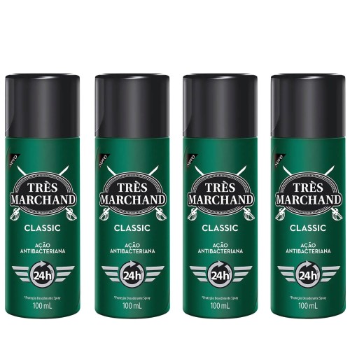 Desodorante Très Marchand Masculino Classic 100ml - 4 unidades