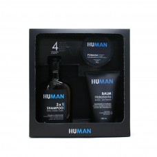 Kit para Cabelo Human - Shampoo 3 em 1 + Balm Hidratante + Pomada Modeladora