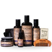 Kit Para Barba Premium Viking Mar + Pente De Barba