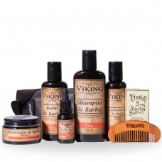 Kit para Barba Completo Premium Viking Terra + Pente de Barba